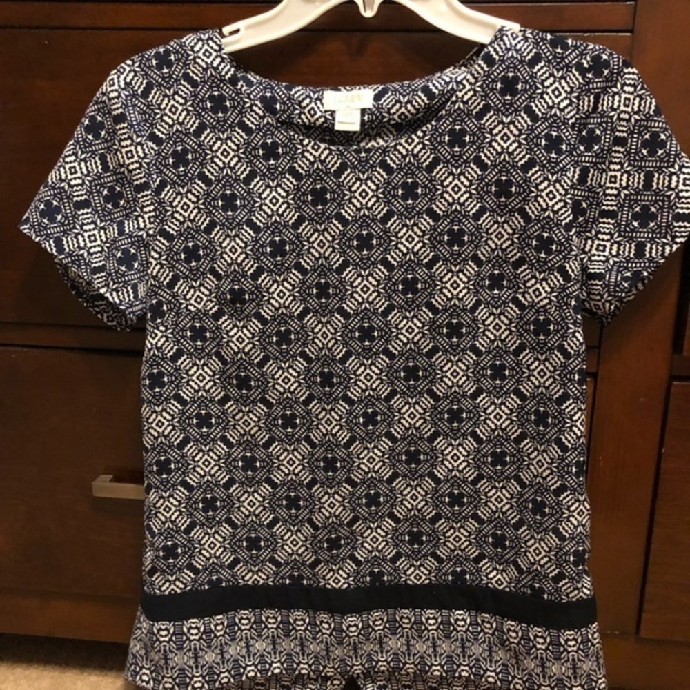 J. Crew Factory Blue Short Sleeve Top Size XXS